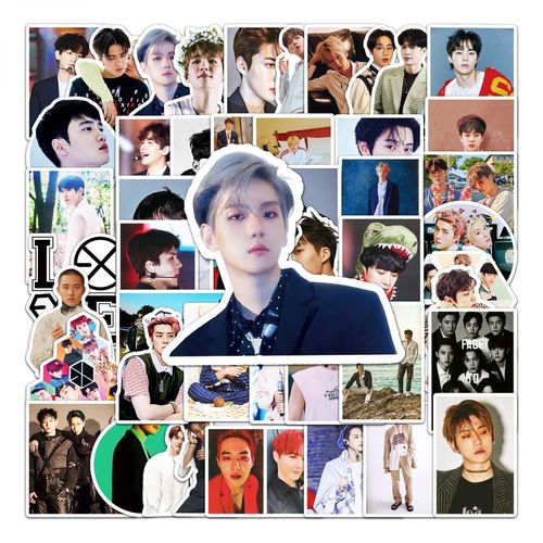 50张exo男团可爱卡通 滑板车行李箱笔记本电脑汽车摩托车装饰贴纸