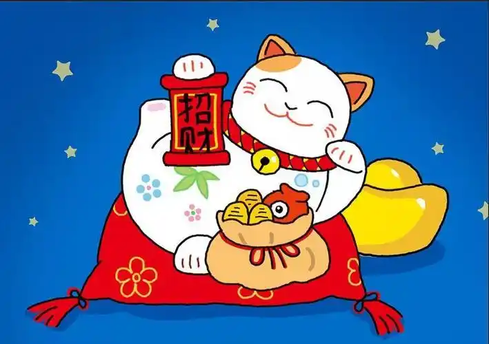 动漫招财猫简笔画彩色 简笔画图片大全-蒲城教育文学网