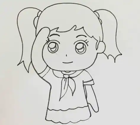 少先队员敬礼简笔画 少先队员敬礼简笔画背面