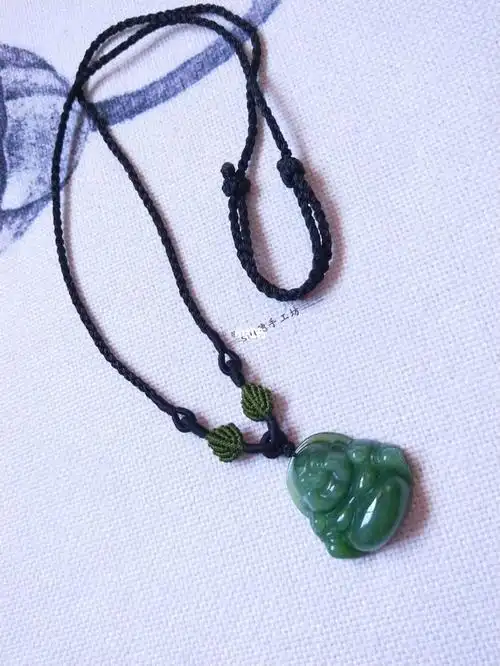 客寄编碧玉佛公吊坠挂绳项链绳
