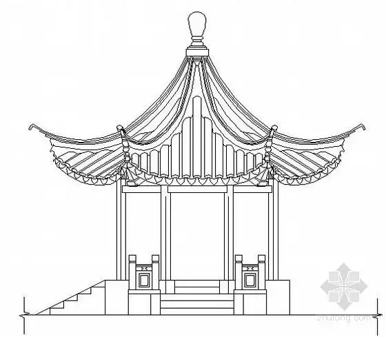 仿古八角亭施工大样