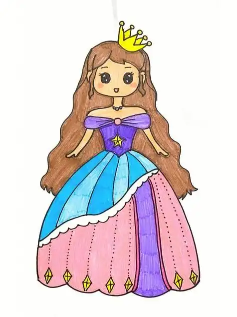 简单漂亮白雪公主简笔画怎么画最美的动漫公主简笔画的画法步骤图解