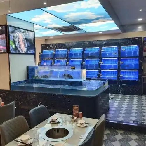 宇鸿水族定做海鲜池 定做饭店鱼缸 酒店贝类池冰鲜台