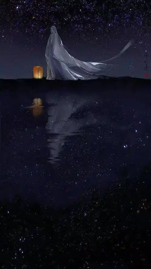 星稀河影转,霜重月华孤|古风意境星空背景图和古诗词