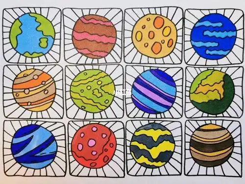 星球简笔画彩色【星球简笔画彩色 画法】 简笔画图片大全-普车都