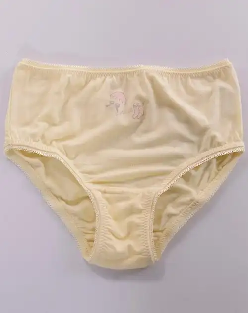 女童米黄色简约素色三角内裤