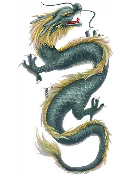 逼真的蓝色四爪龙中国龙青龙神龙png图片免抠素材