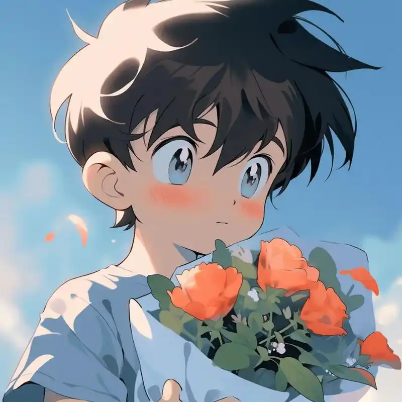 捧花情侣头像(男生版)#头像