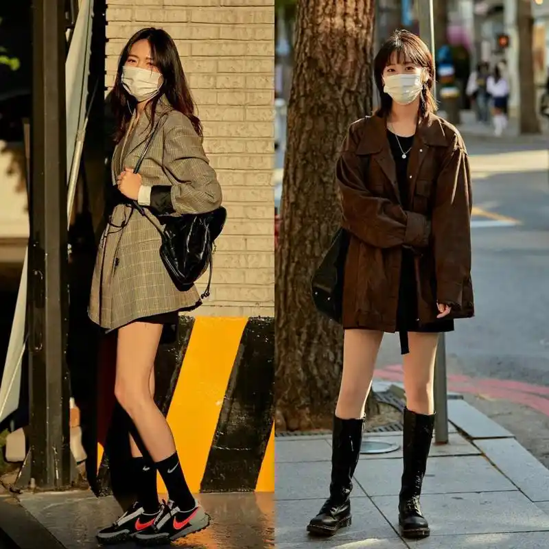 韩国街拍穿搭"火"了!展现街头时尚潮流,秋冬季穿出时髦感_黑色