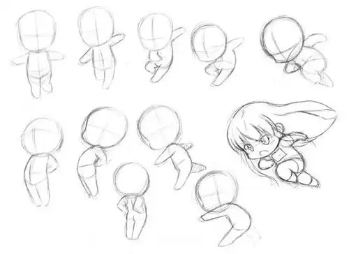q版手绘漫画人物自学教程之动态,一组q版小人的画法和参考,如果想要看