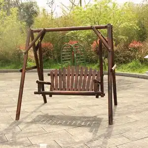 防腐户外木秋千摇摇椅吊椅座椅木户吊篮木制椅子院子休闲别墅大