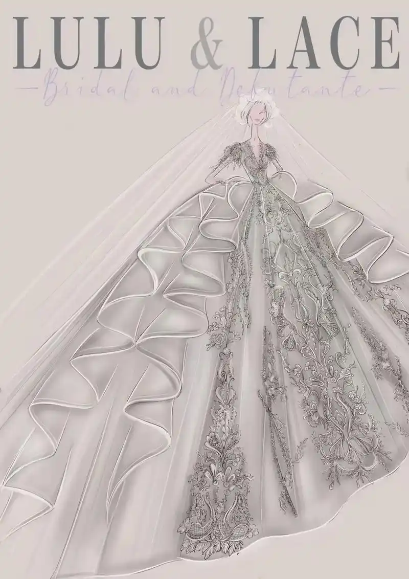 带手稿的婚纱一下就戳中了我的心巴