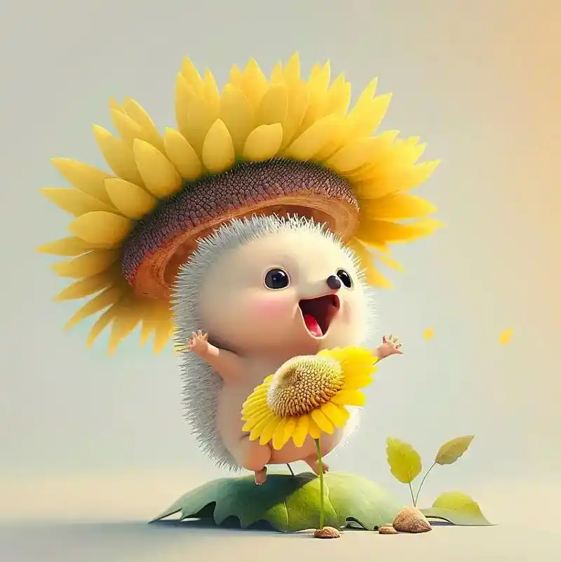 治愈系壁纸|可爱呆萌的小刺猬,开心到跳起来了 - 抖音