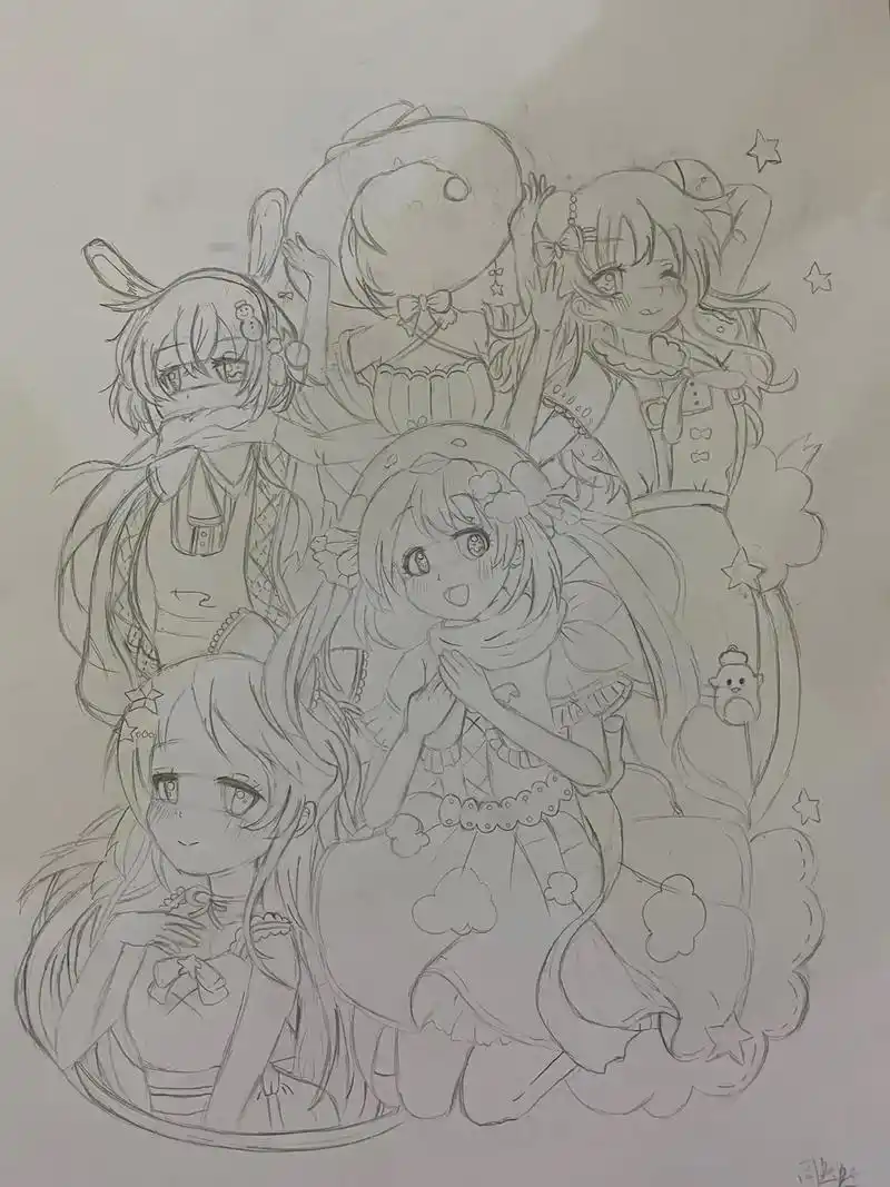 动漫考级十级作品——人物组合917815 - 抖音