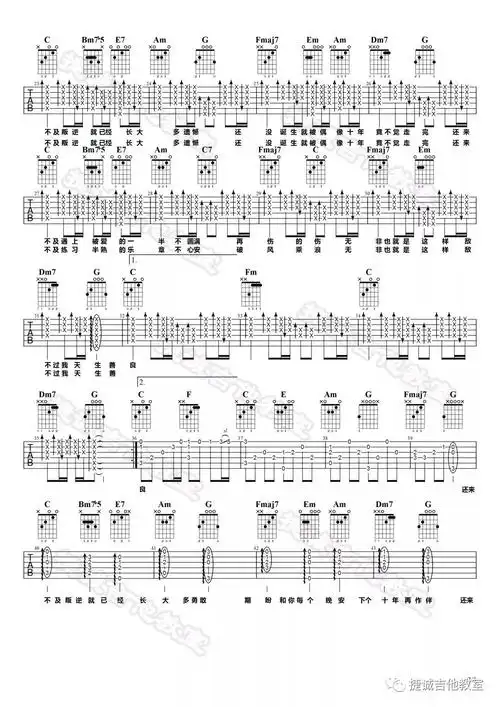 吉他谱《 树洞》 欧阳娜娜