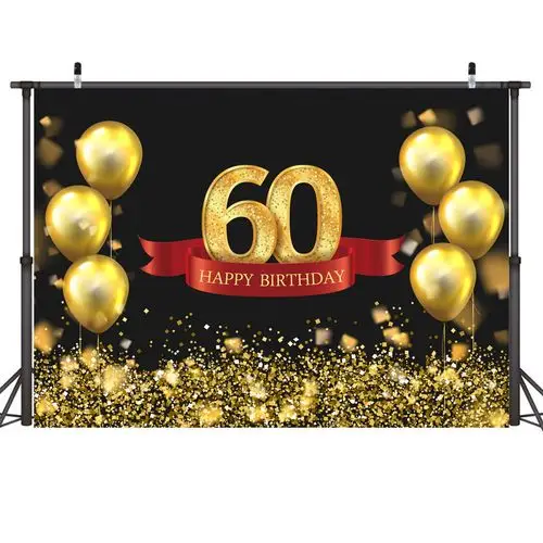 厂家销售60岁生日派对背景布外贸影棚摄影背景布亚马逊跨境供应