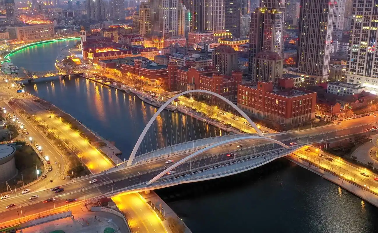 新华全媒 |天空之眼瞰天津:海河之上"桥"风景