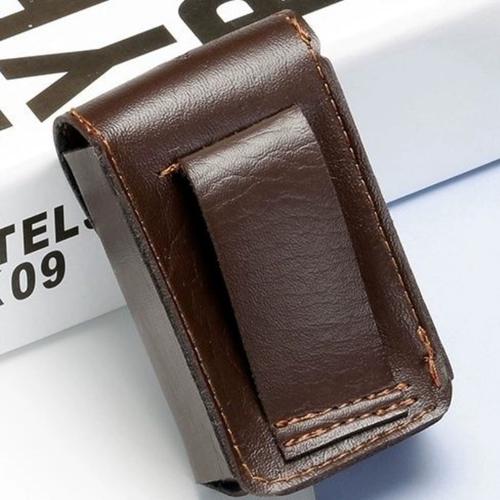 头层皮质折叠眼镜盒磁扣ins防压便携老花眼镜盒可穿皮带眼镜袋