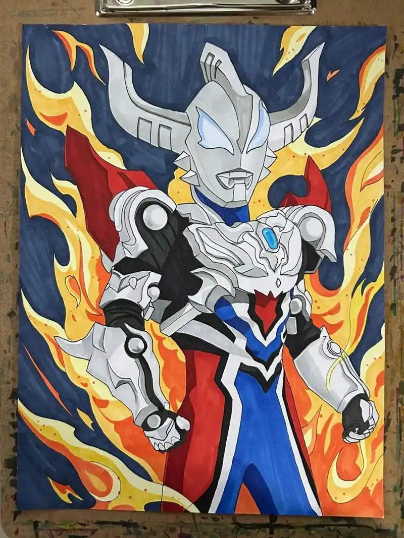 简单易画的杰德奥特曼绘画过程 马克笔手绘奥特曼系列又来了,这次画