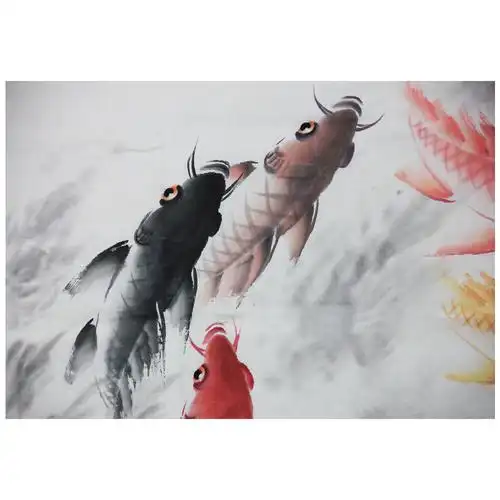 程伟《九龙图》 中国画家协会会员 一级美术师 画鱼名家