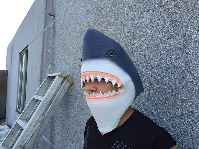 新款疯狂动物城鲨鱼面具 万圣节装扮头套 优质乳胶厂家批发
