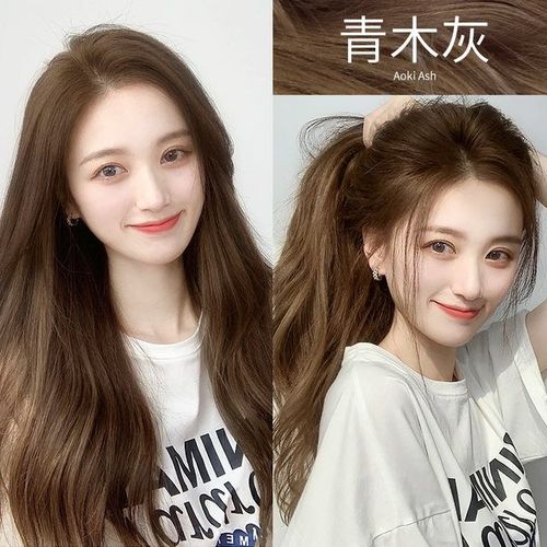 格格家青木亚麻灰染发剂膏2021头发流行色植物奶茶色冷棕灰显