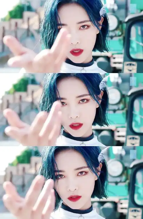 北极星发色#许佳琪超话这个蓝发小姐姐超级好看97