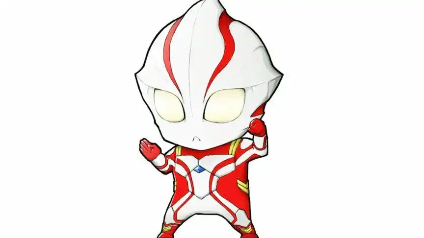 帅气可爱的q版梦比优斯奥特曼儿童简笔画