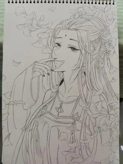铅笔画素描古风动漫人物,素描画画古风人物