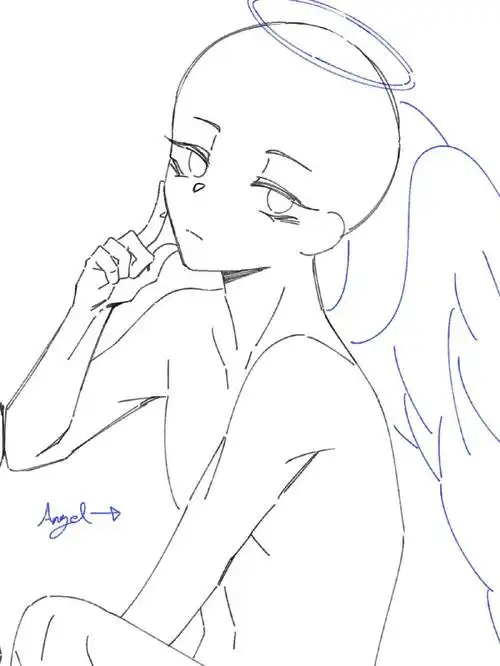 绘画参考#天使派和恶魔向"人物设定线稿参… - 半次元 - acg爱好者