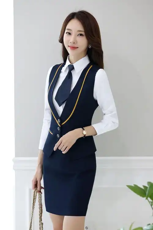 酒红职业装女装套装秋长袖西装修身ktv酒店前台收银员工作服