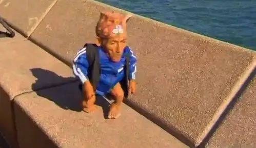 他和世界上最高的人站在一起,就像是巨人和小矮人的差距,哈杜尔只能到