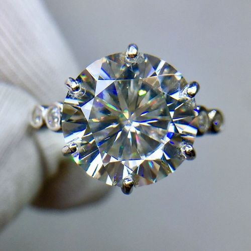 莫桑钻戒指女天使之吻5克拉钻戒 钻石戒指女结婚求婚情人节礼物女