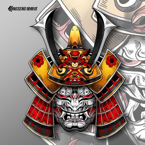 日系和风黑武士车贴飞度jdm改装贴纸鬼武士头盔电动摩托车划痕贴