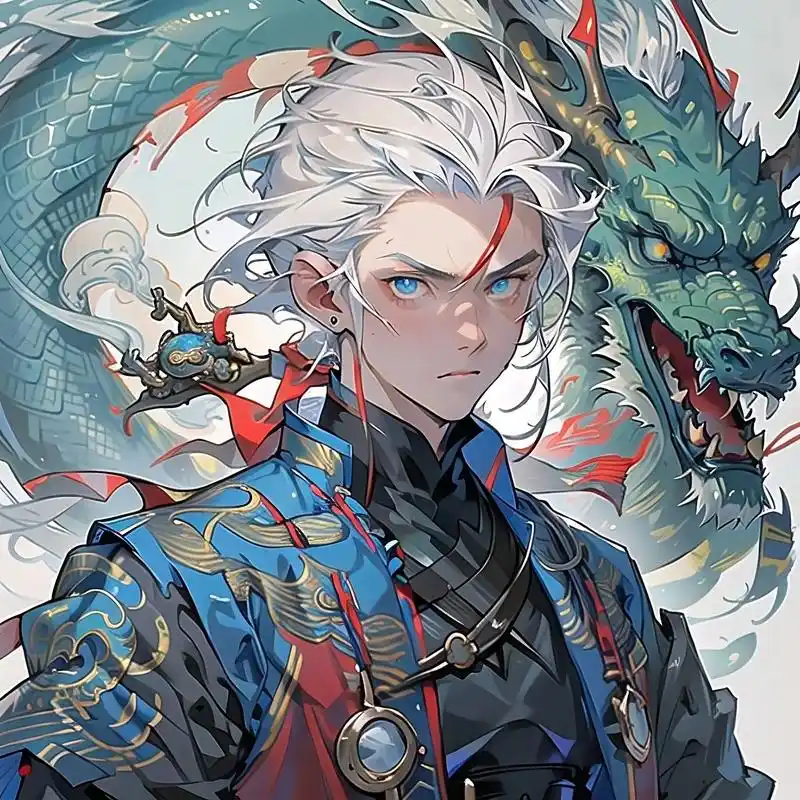 御龙少年|白发将军.#国风插画 #古风人物绘画 #白毛 #古 - 抖音