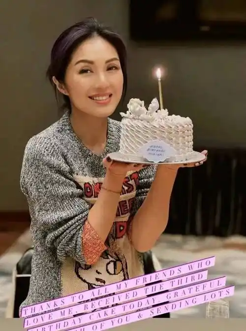 杨千嬅50岁生日晒照,与小5岁老公甜蜜依旧,幸福感破屏而出_丁子高