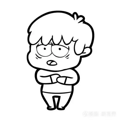 卡通疲惫男孩的矢量图解插画-正版商用图片04dno5-摄图新视界