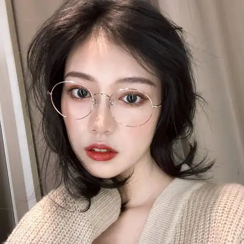 圆形小框眼镜女潮韩版ins原宿复古网红款小脸金丝边近视眼镜框男