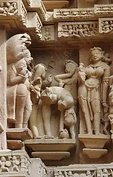 印度教,庙宇,克久拉霍,石头,雕刻,情色,浅浮雕,世界遗产