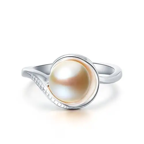 周大福典雅银925镶珍珠戒指