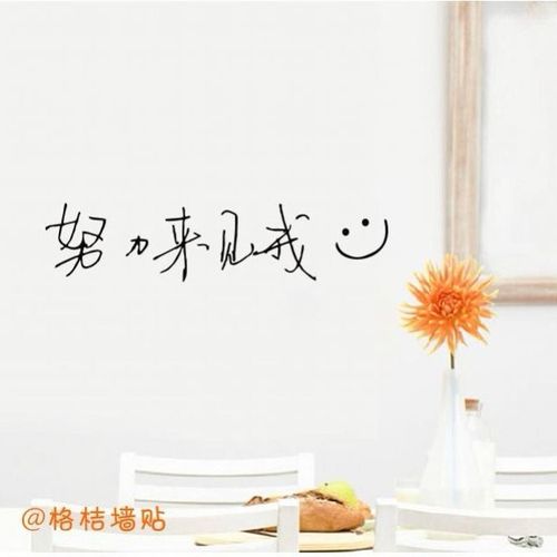 易烊千玺努力来见我 贴字 追星少女卧室装饰贴纸墙贴文字ins风格