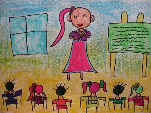 我的梦想—当老师/少儿绘画作品/儿童画/网络美术馆_中国少儿美术教育