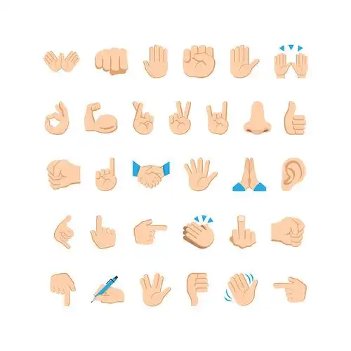 手势表情符号和符号设置手势图片