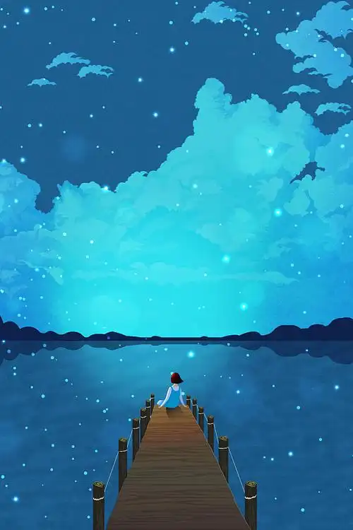 卡通手绘蓝色追逐梦想励志海报