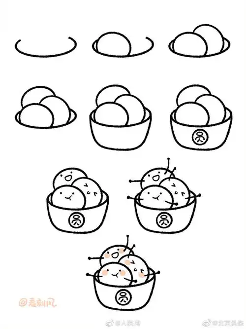 可可爱爱!小汤圆简笔画