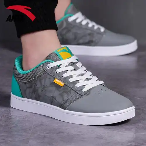 安踏男鞋板鞋运动鞋官网2021冬季新款滑板鞋潮时尚防水平板休闲鞋