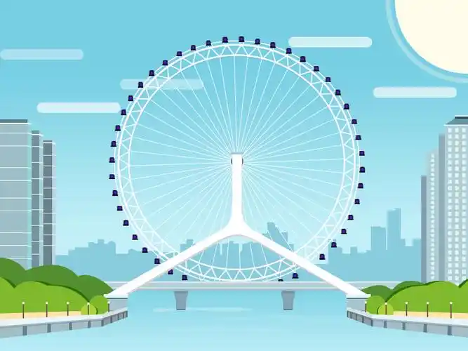 插画——天津地标"天津之眼"