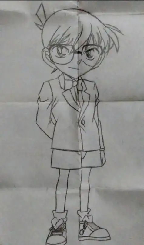 名侦探柯南手抄报图片 柯南全身简笔画