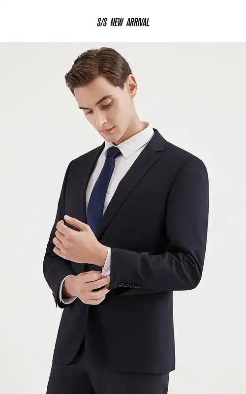 柒牌男装西服男2022春季新款官方旗舰纯色平驳领职业商务正装单西中