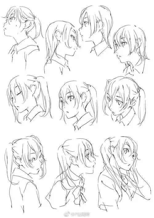 人物侧脸的绘法.p站画师toshi,pid=637016 (转)via @p站画师